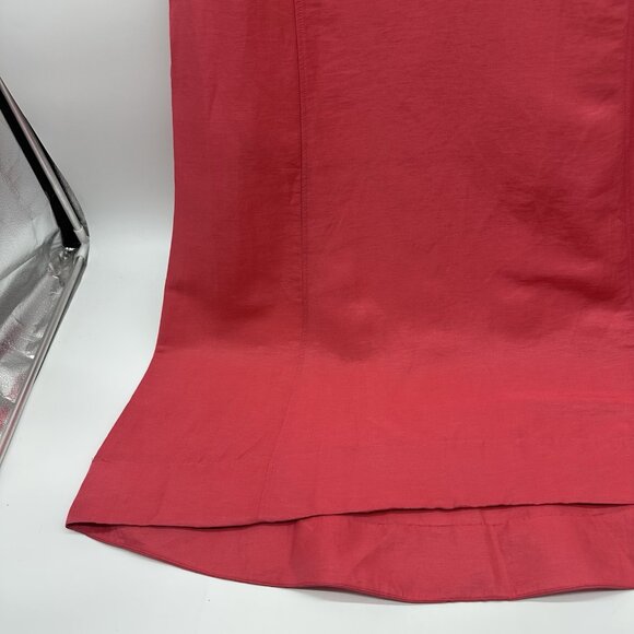 J. Jill Elliptical-Hem Size XLP Petite Strawberry Linen Blend A-Line Midi Dress - Picture 5 of 13